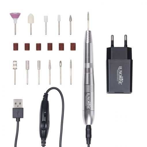 Freza Unghii cu Capat USB Titanium Travel - LUXORISE, Silver