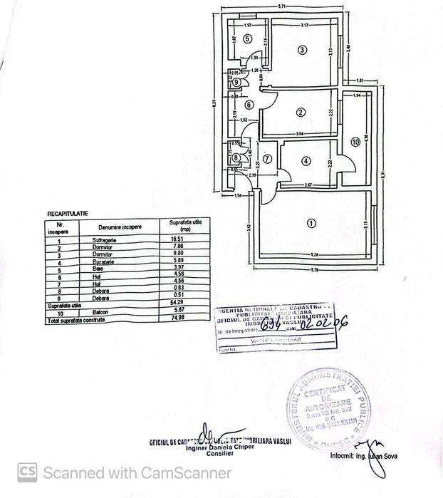 Apartament de vânzare cu 3 camere