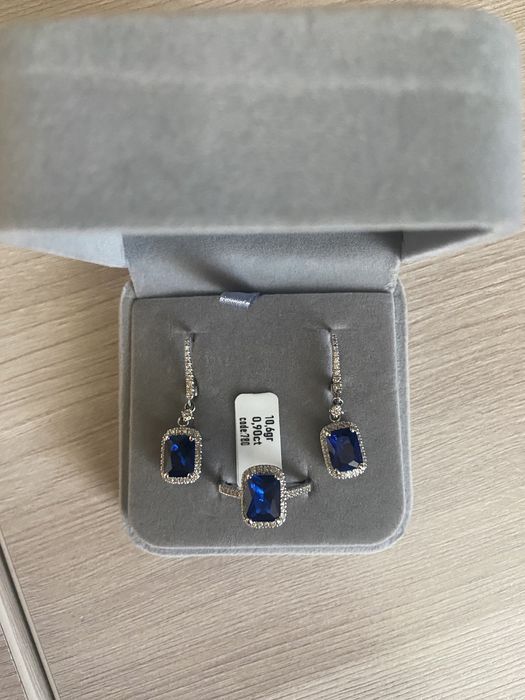 Комлект бриллиант+ сапфир