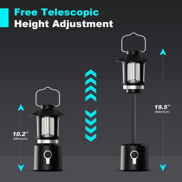Телескопичен LED къмпинг фенер с акумулаторна батерия 8000mAh,3 режима