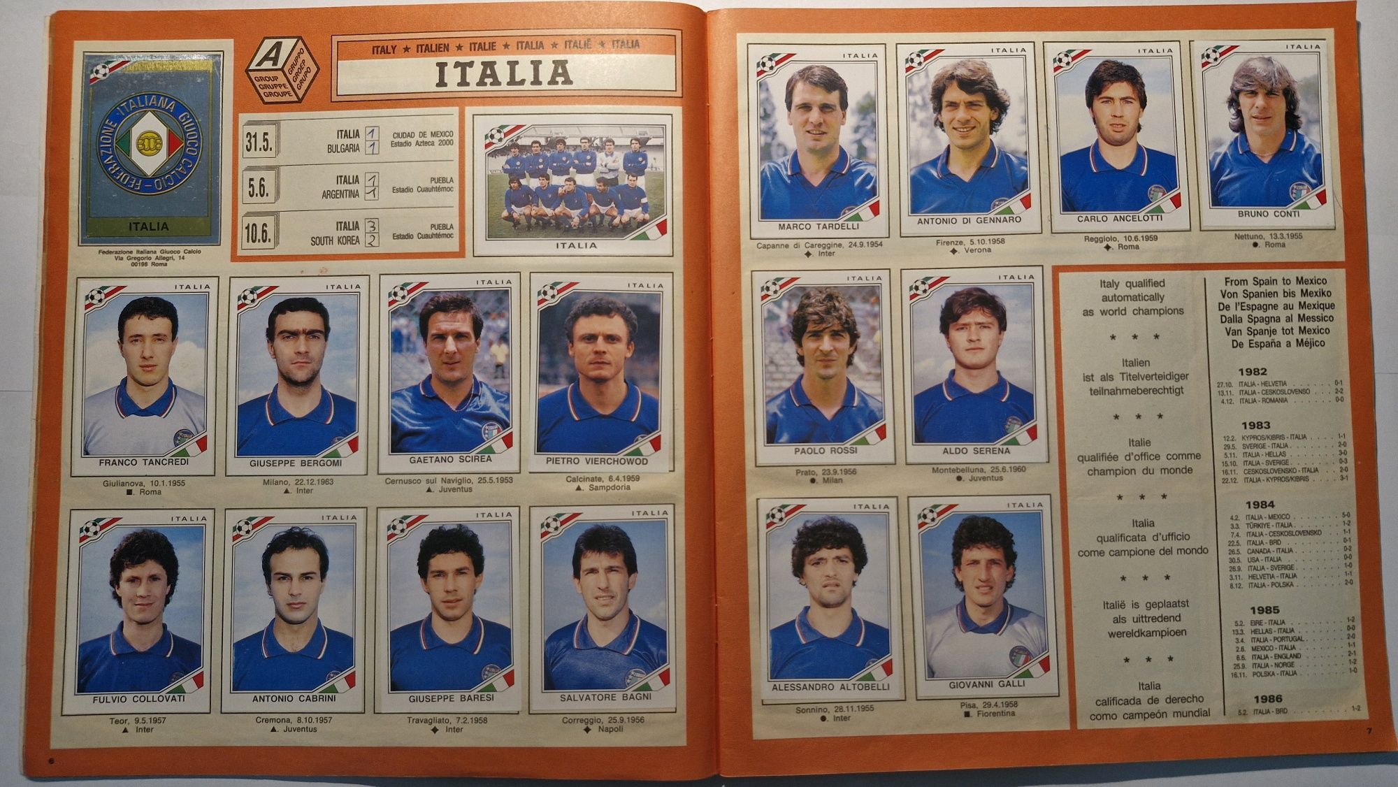 Panini album complet Mexico 86 Mexic 1986 campionatul mondial  fotbal