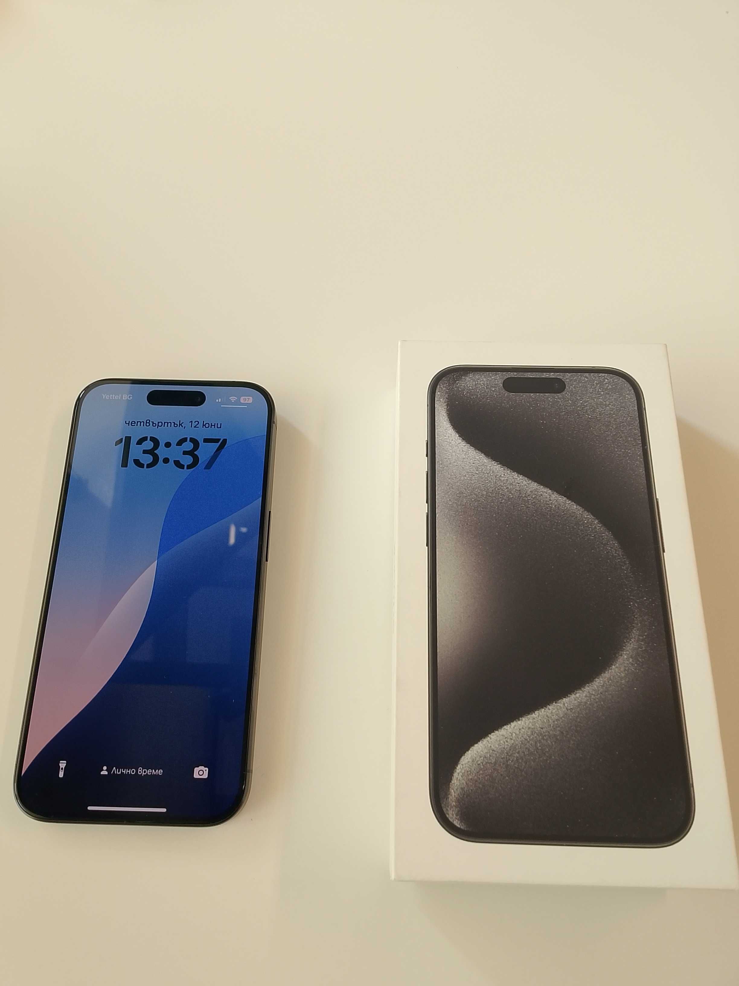 Продава се iPhone 15 Pro Black Titanium – 128GB, 8GB RAM – 1400 лв.