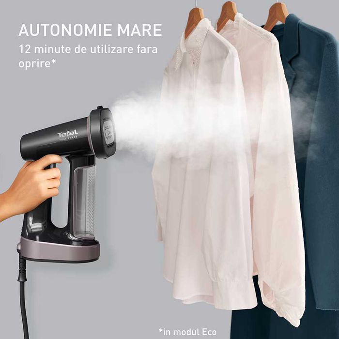 Aparat de calcat vertical TEFAL Pure Force DT8765E0, 1800W, 90g/min