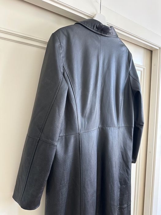 Haină lungă de piele naturală