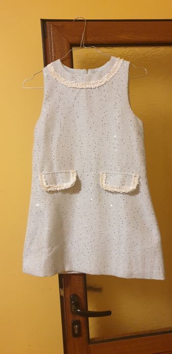 Официална детска рокля с пайети, 8-10г, 140