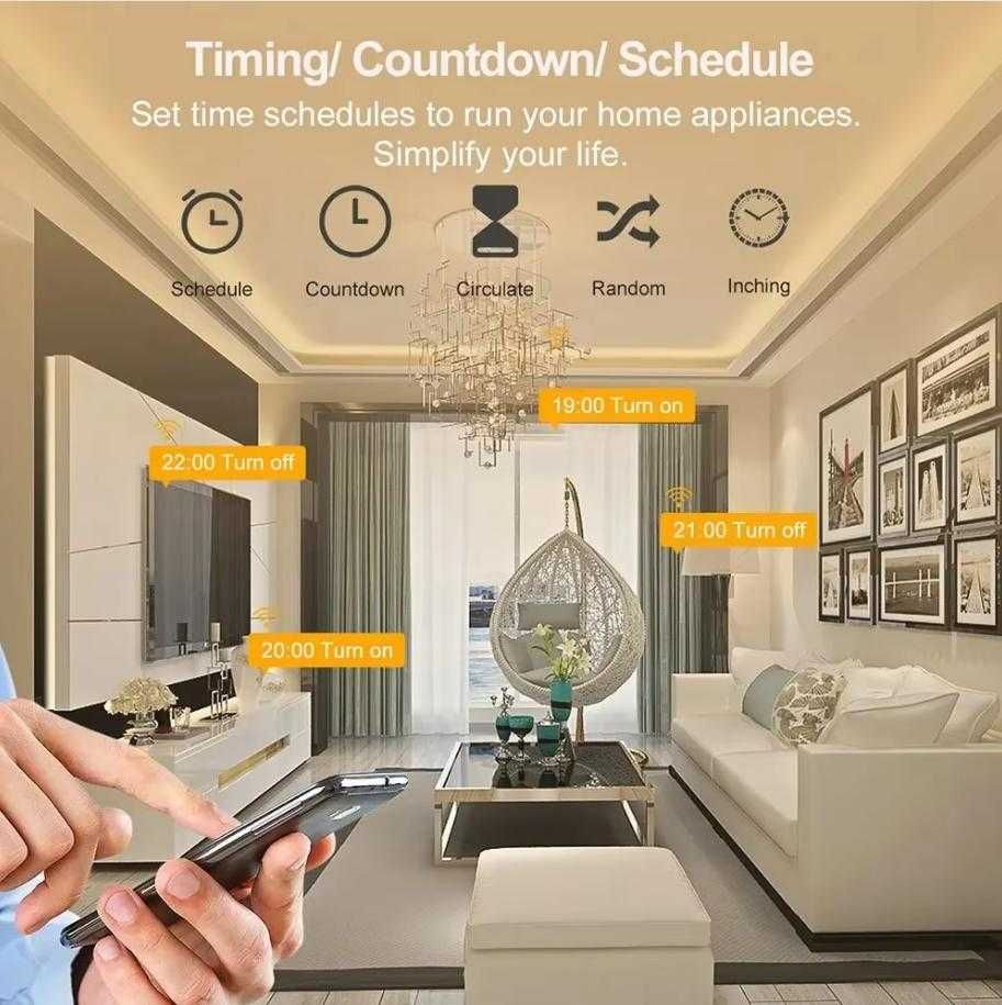 Интернет Ключ 20A Wi-Fi SmartHome Контакт Глас Контролен Електромер