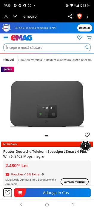 Router Speedport Smart 4 + 2 Adaptoare Devolo DLan 1200+ – Rețea rapid