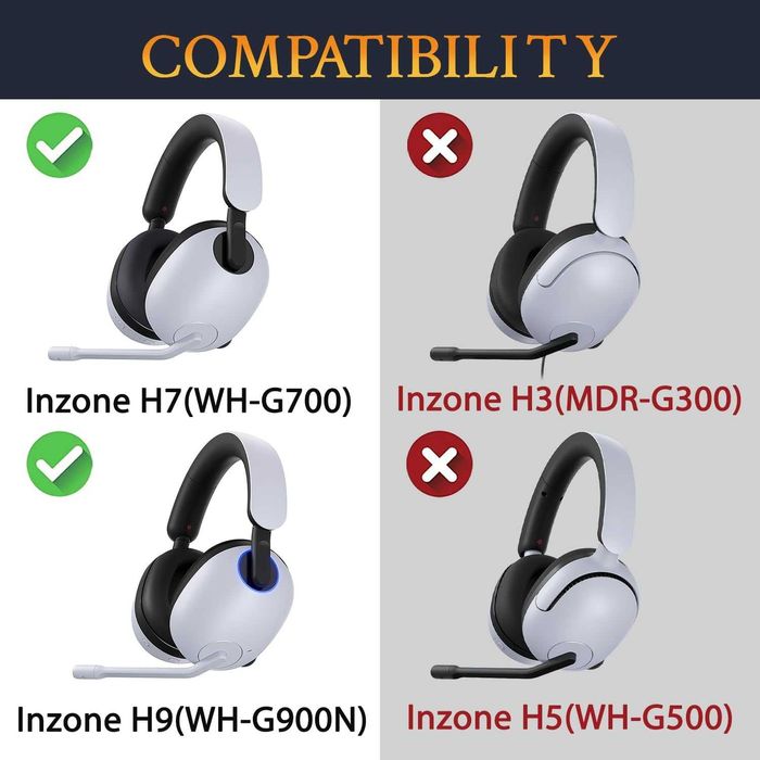 Set 2 Bureti pentru casti Sony INZONE H9 / H7 / WH-G900N, Over-Ear