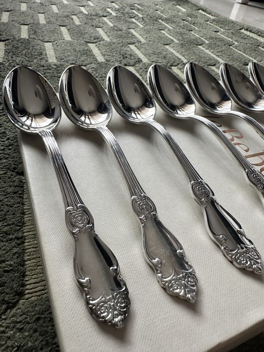 12 бр посребрени старинни супени лъжици с печат, произведени в СССР