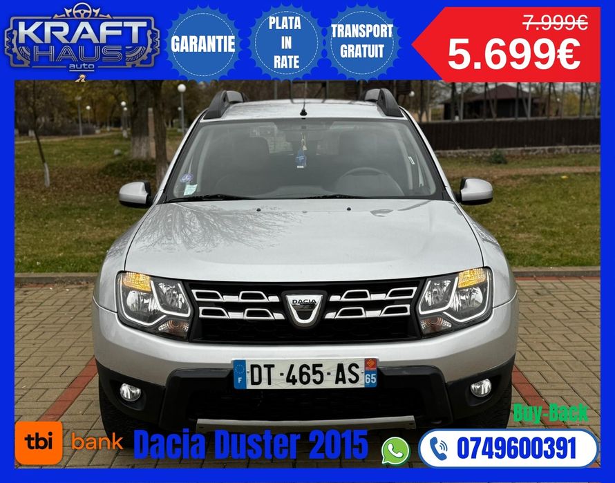 Dacia Duster 2015 full options 1.2Tce sau rate TBI