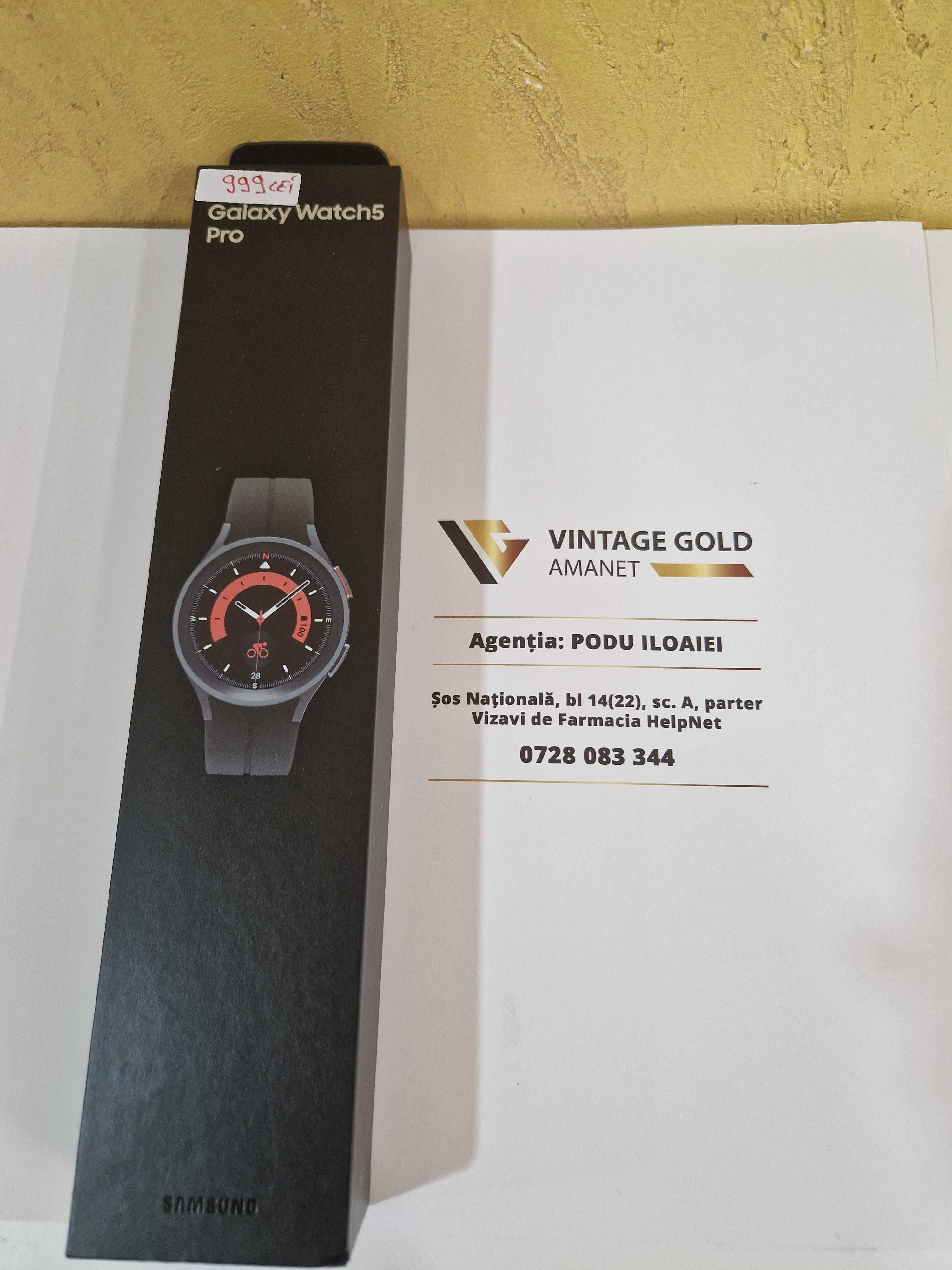 SAMSUNG Watch 5 Pro, 45mm, Vintage Gold PODU ILOAIEI
