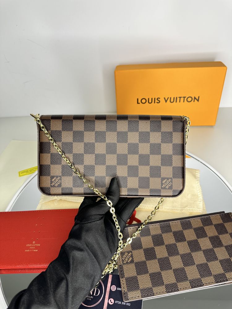 Geanta Louis Vuitton model FELICIE piele canvas 100% cutie cadou