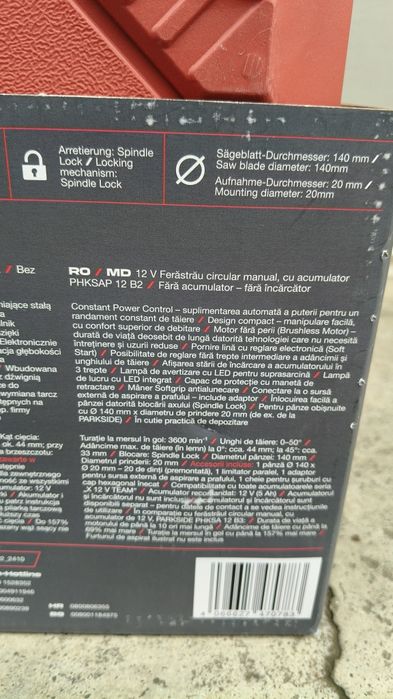 Circular fierăstrău Parkside Performance cu acumulator