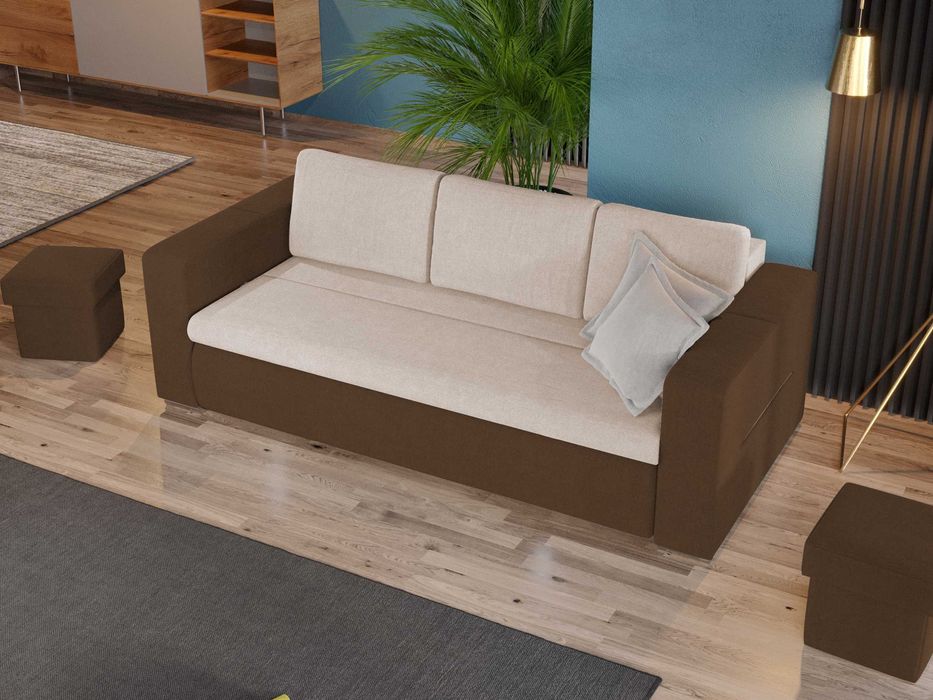 Canapea Extensibila Rita Crem / Maro