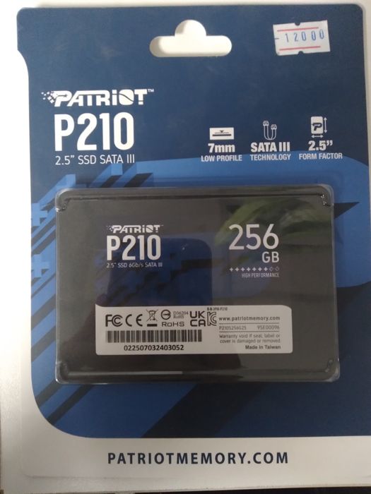 SSD 256GB patriot p210