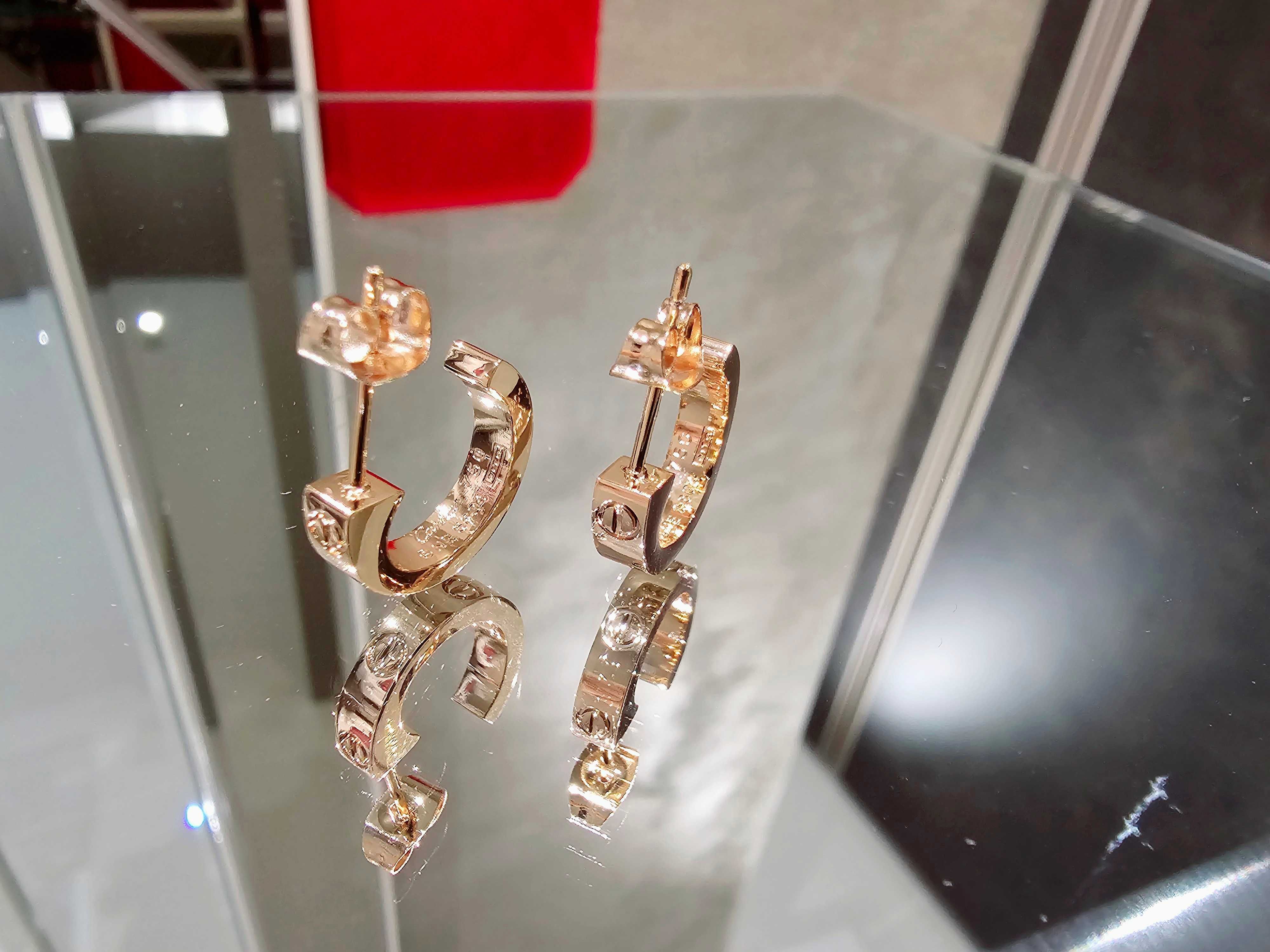 CARTIER Love Rose Gold Hoop Дамски Обеци