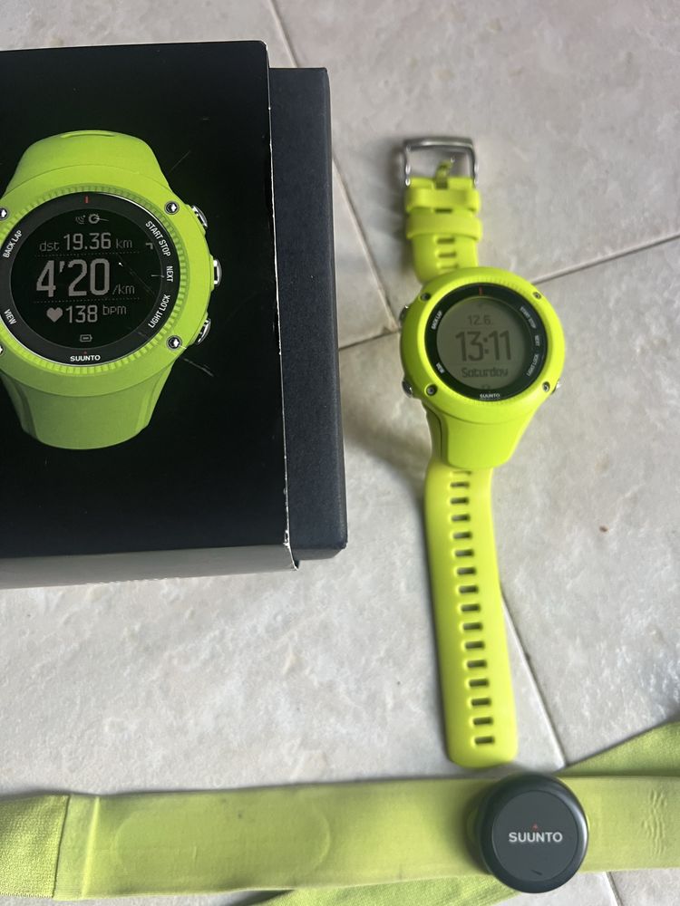 Спортен часовник Suunto Ambit 3 Run Lime + пулсомер