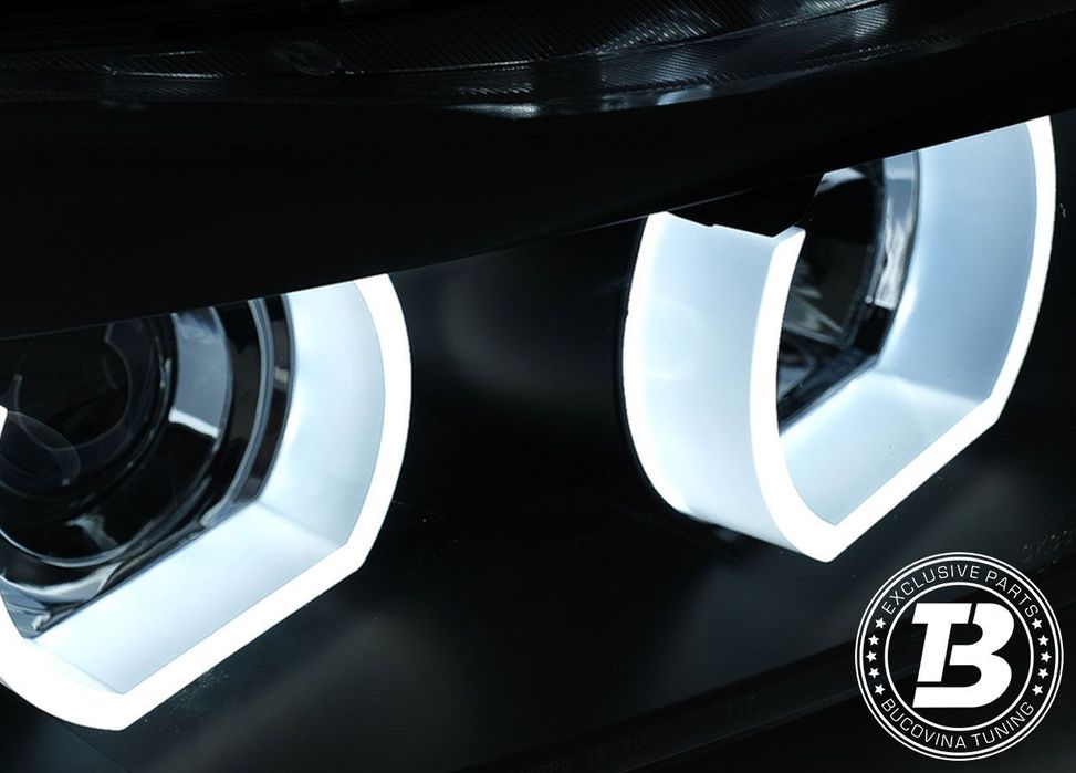 Faruri LED Angel Eyes compatibile cu BMW Seria 3 E90 3D U LED Design