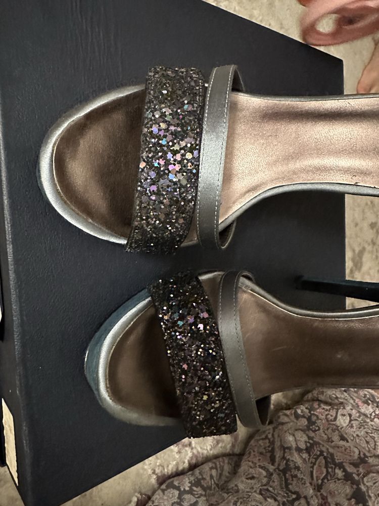 Sandale bleumarin piele intoarsa 40 Nine West
