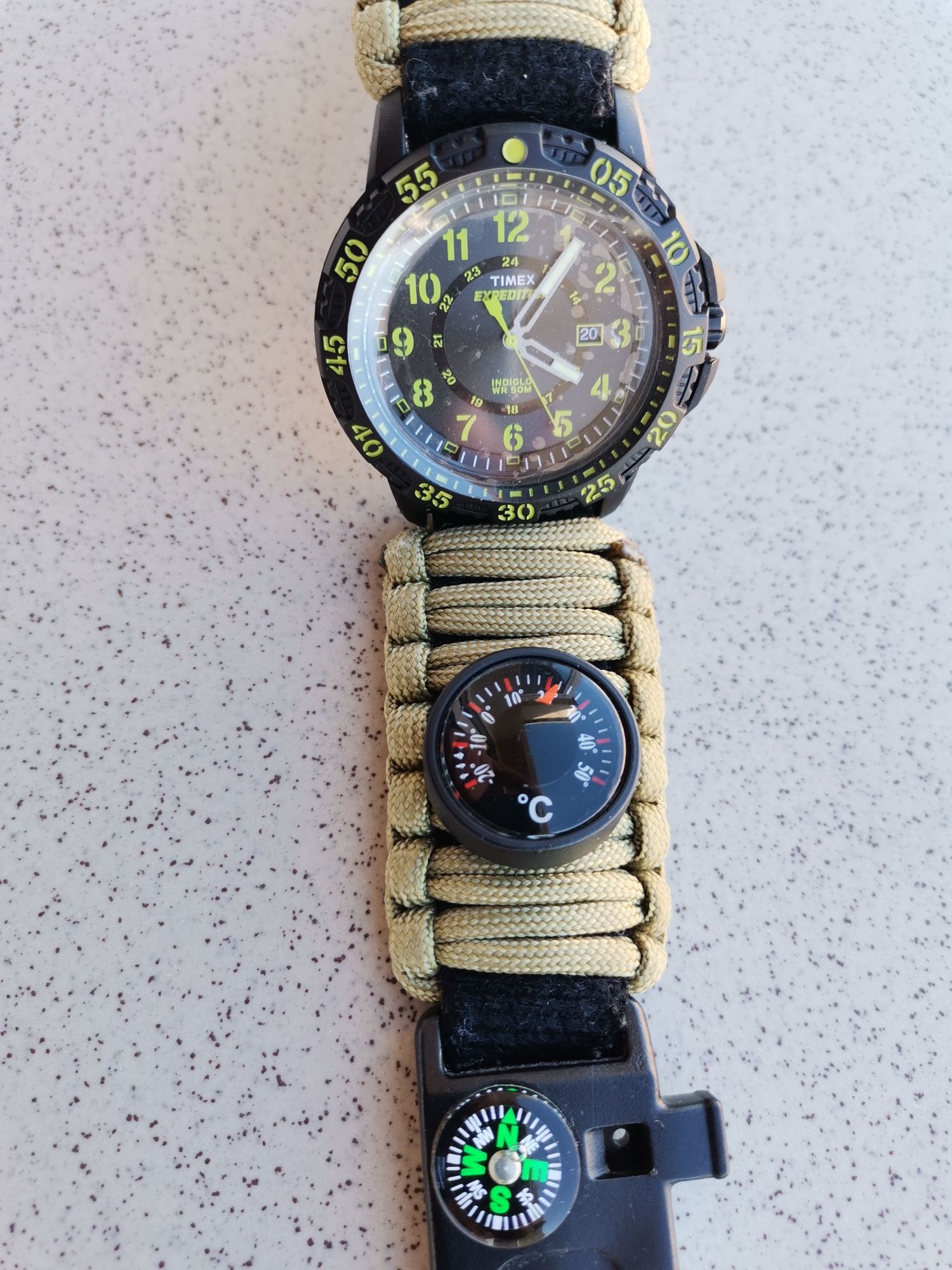 Schimb Timex Indiglo military combat busolă termometru