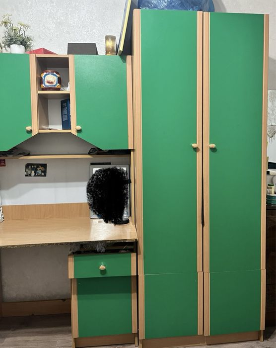 Зеленый детский шкаф бу