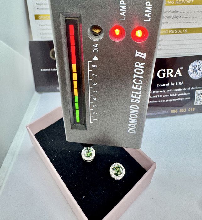 Сребърни обеци с мойсанит (Диамант) 1 карат