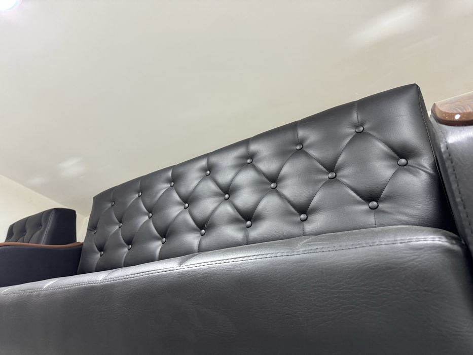 Коженный тройка диван кресло