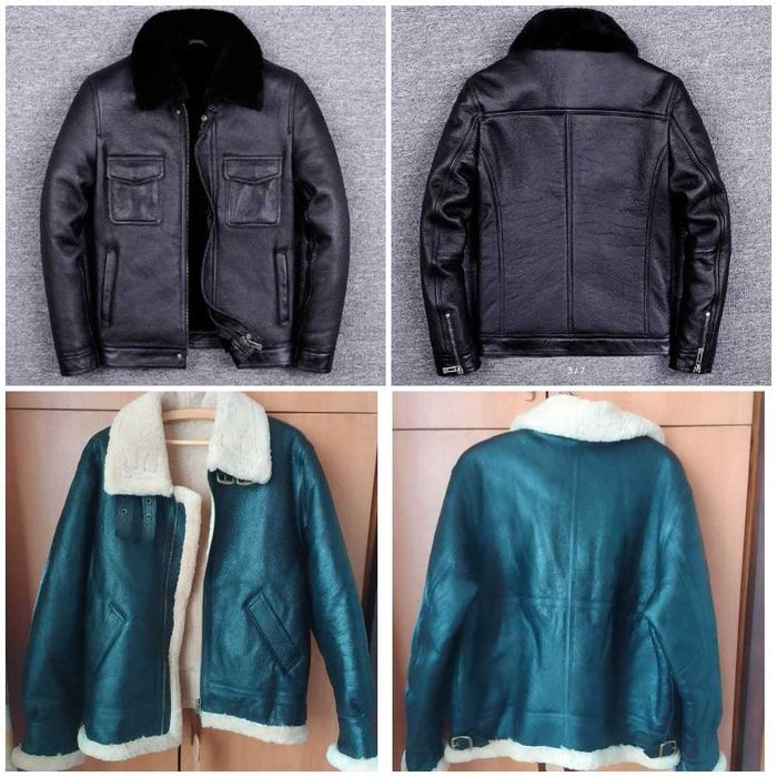 Куртка мужская зимняя из натуральной кожи на меху "авиатор". раз.48-50