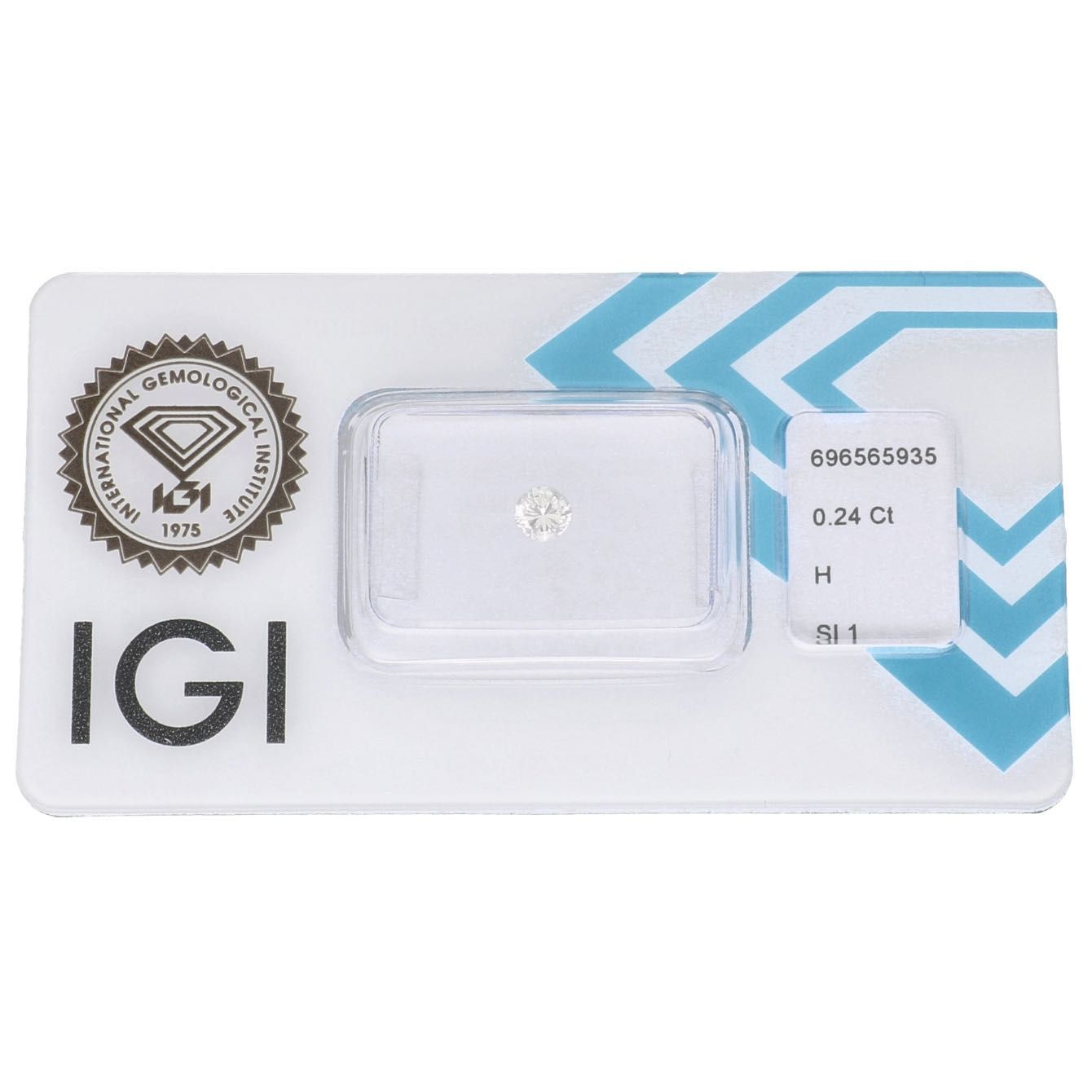 IGI certified Diamond - 0.24ct, color - H, clarity - SI1, cut - Fair.