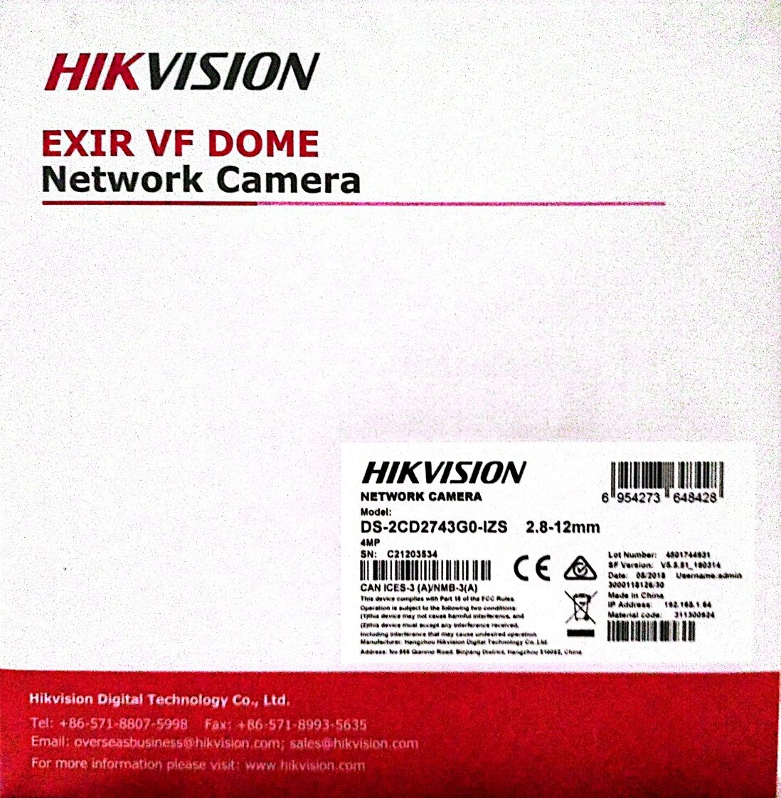 Camera ip Hikvision DS-2CD2743G0-IZS