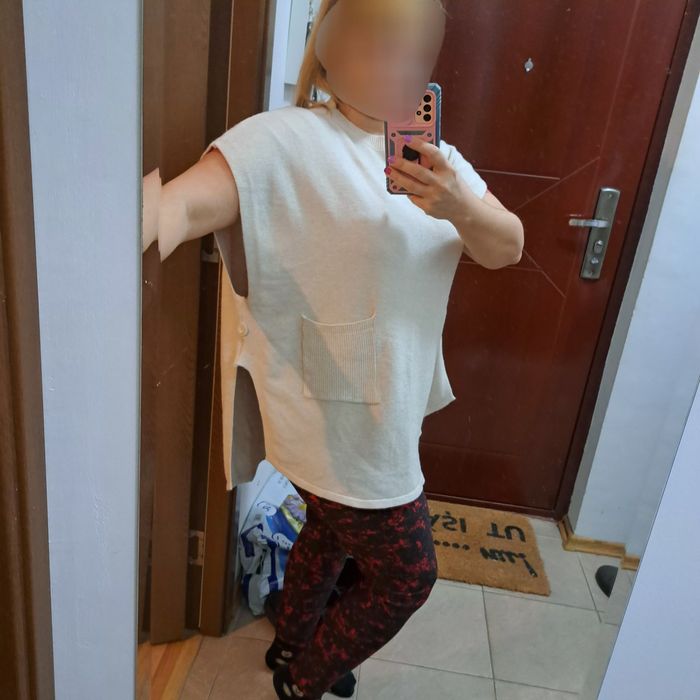 Vesta , poncho cashmere feeling