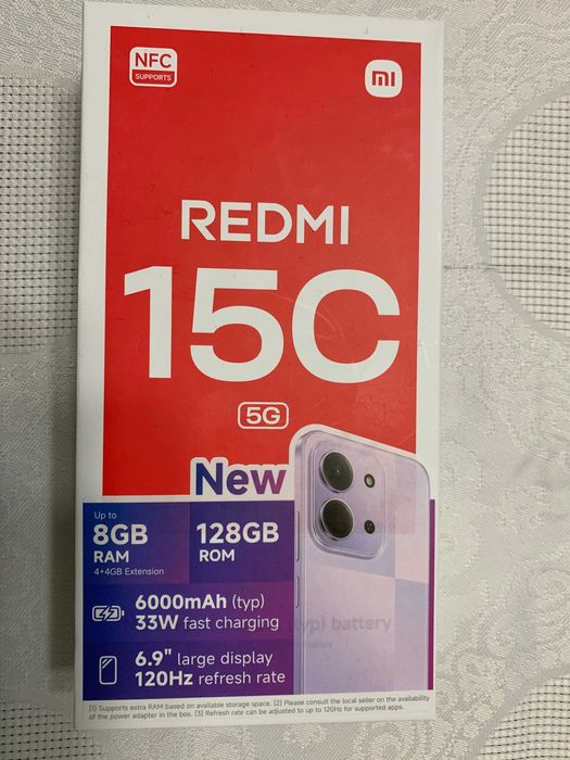 Redmi 15C 5G 128GB/8GB RAM/6.9”/120HZ/6000mAh/33W/Dusk Purple