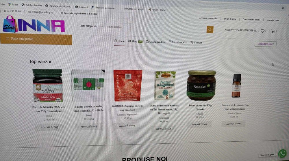 Vand magazin online de produse BIO, la cheie