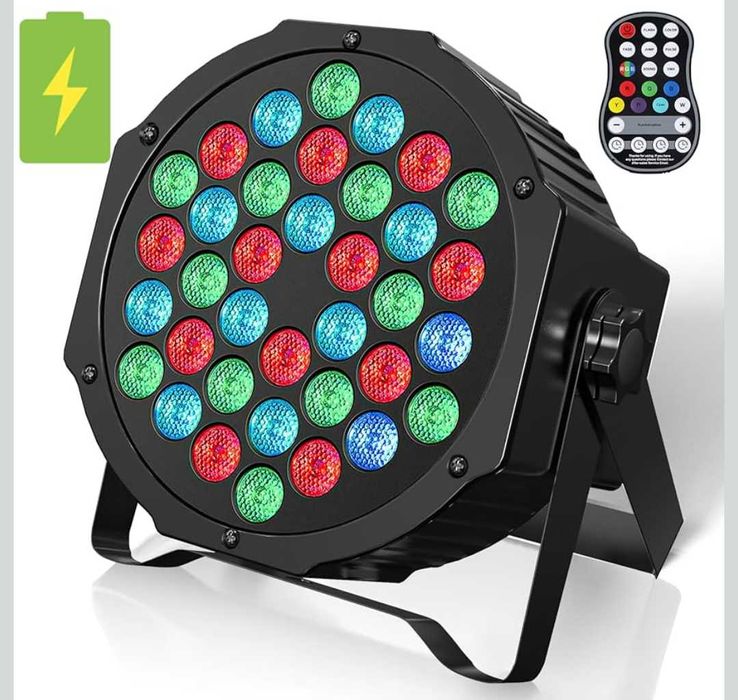HOLDLAMP Акумулаторни Par светлини 36W RGB DJ LED Par 2 броя комплект