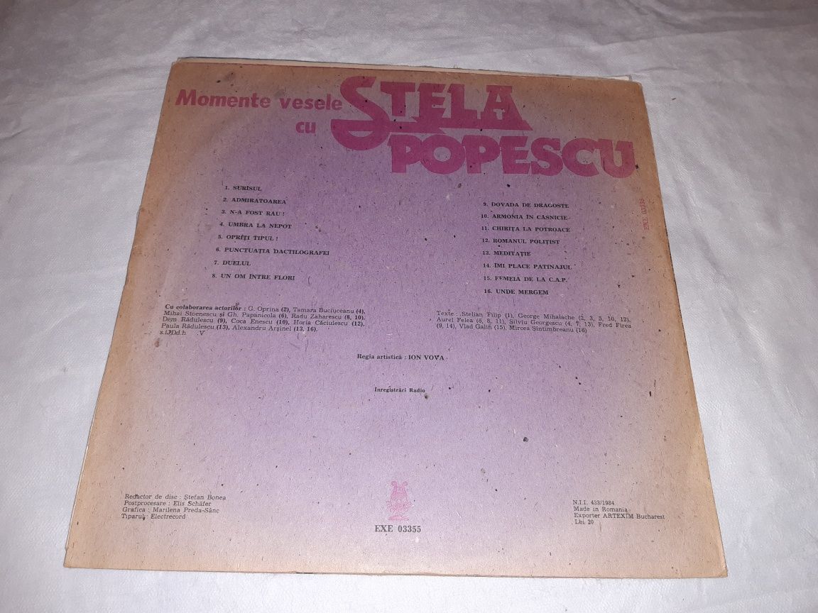 Vinil Stela Popescu Vasile Tomazian Alexandru Arsinel