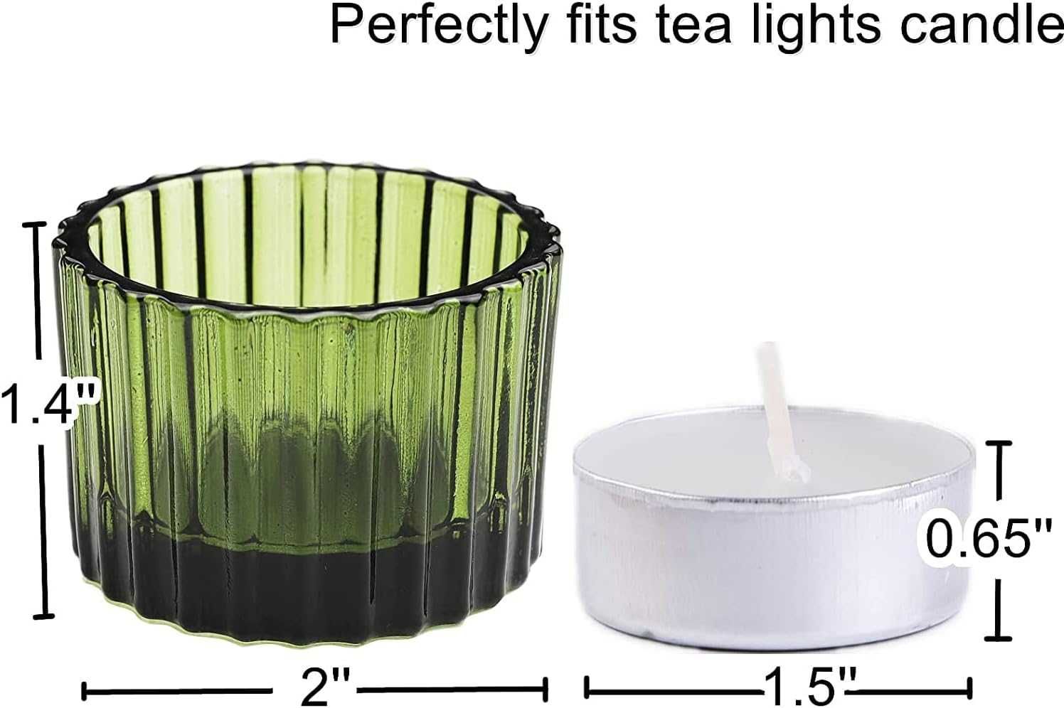 Свещници Vohocandle Green Tea Light 12 бр., 5 cm x 3,5 cm