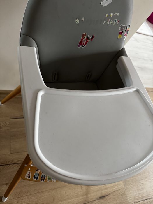 Детско Столче За Хранене 2 В 1 KinderKraft FINI, Сиво