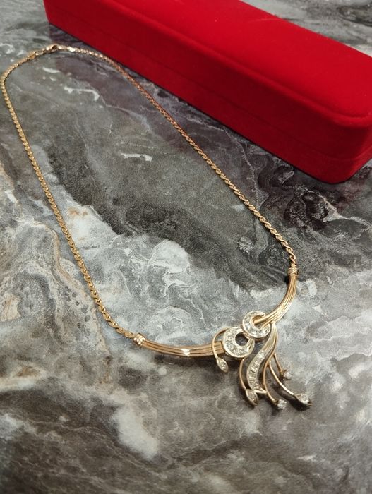 Золотое колье с бриллиантами 585 проба СССР