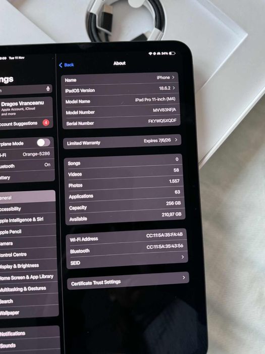 Tableta ipad pro 11 2024