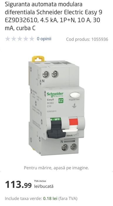 Siguranță diferențiala rcbo Schneider 10A,16A