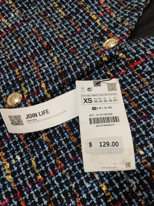 Jachetă / blazer lung de damă Zara mărimea XS