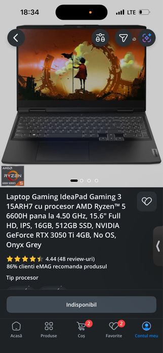 Laptop lenovo gaming