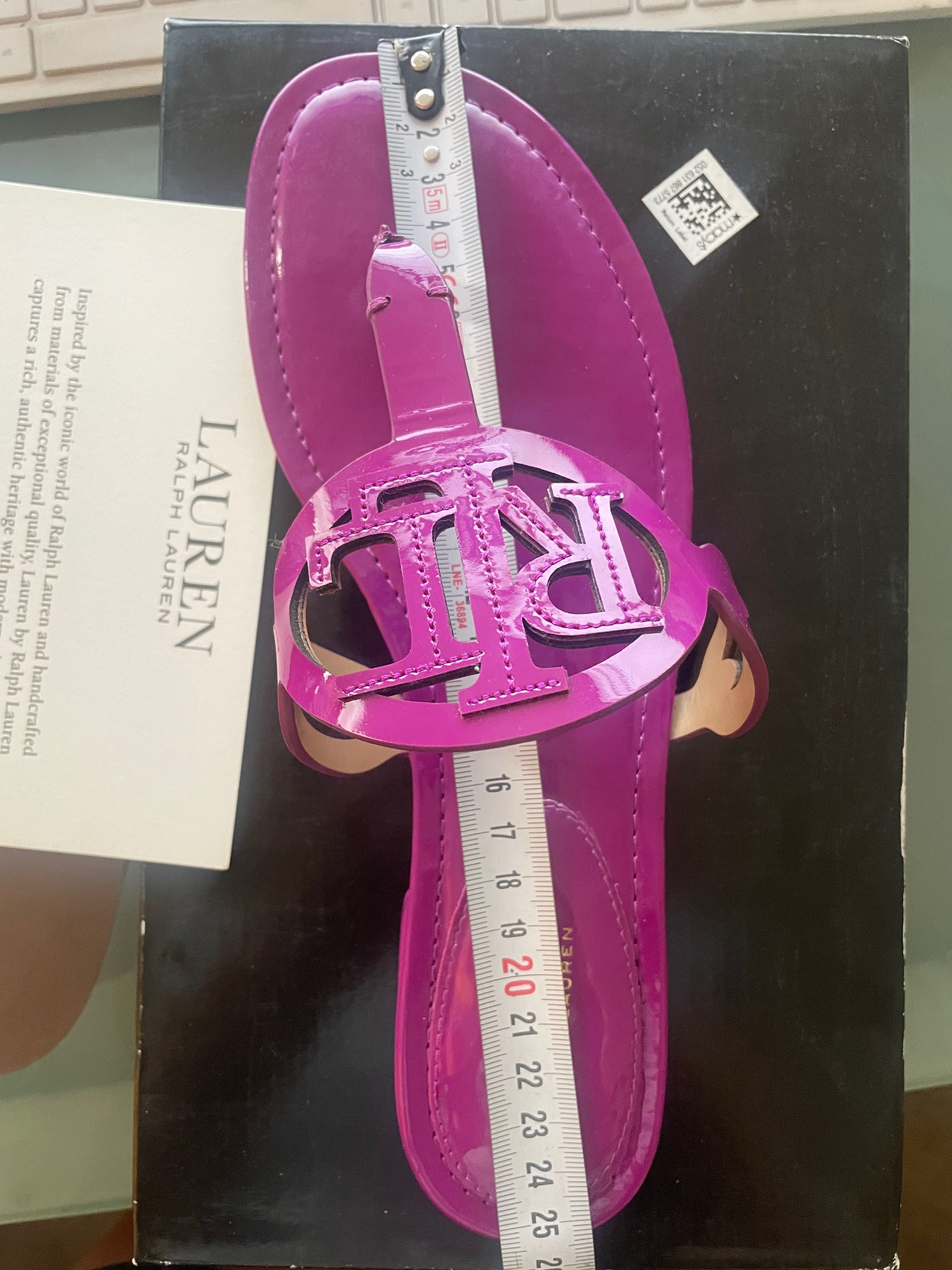 Sandale Ralph Lauren piele naturala lac roz fucsia 8.5 / 39 de dama