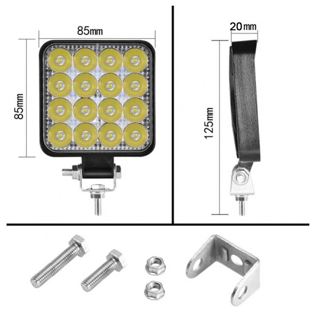 10 БР. ЛЕД LED диоден халоген с 16 ДИОДА 48W