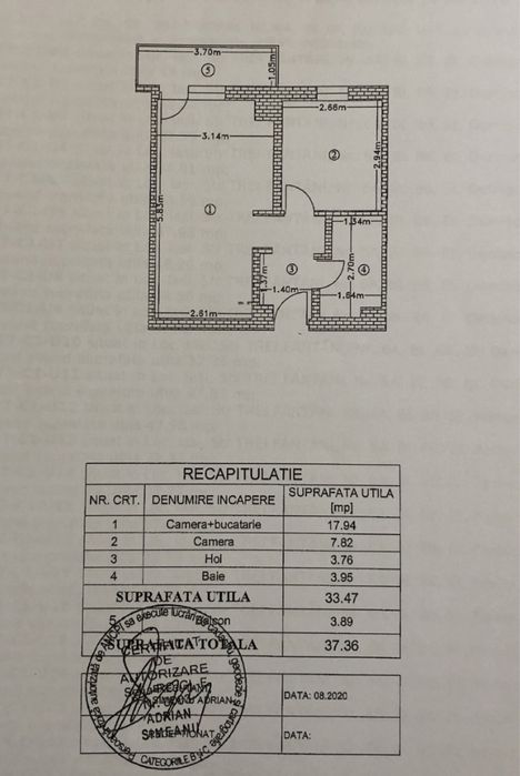 Apartament 2 camere open- space 37 mp+ loc parcare Bucium Confort