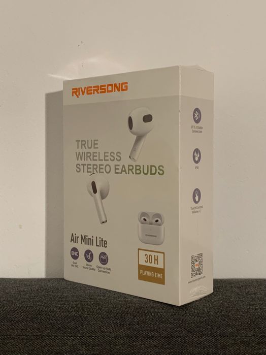 Casti In-Ear Riversong Air Mini Light, Bluetooth, Alb