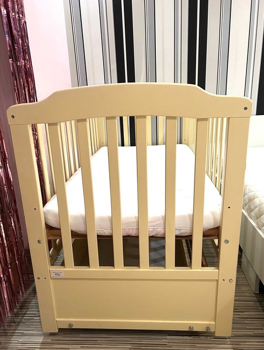 Бебешко легло люлка с чекмедже + матрак, 70/140 см, от дървесина