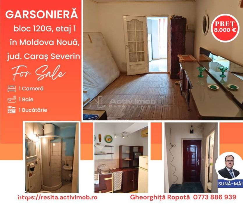 Garsoniera Etaj 1 in Moldova Noua