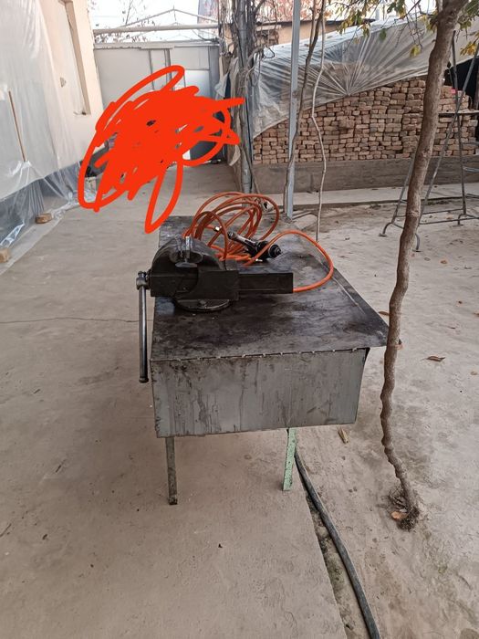 Tiski, temir stol + ballon yechadigan