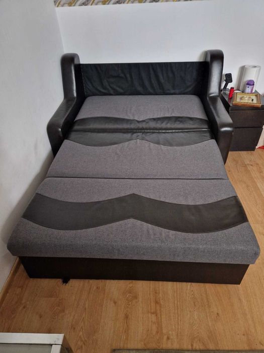 Vand canapea extensibilă cu ladă de depozitare plus 2 fotolii